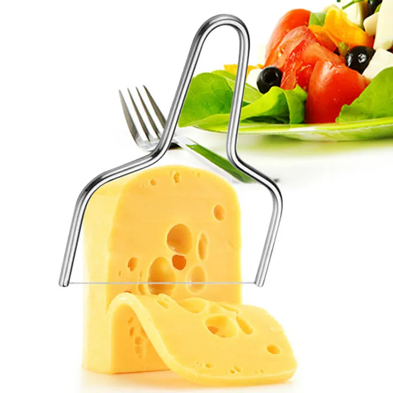 

New 1Pcs Stainless Steel Cheese Wire Slicer Cheese Butter Cutter Cheese Cake Knife For Cooking Kitchen Cheese tools