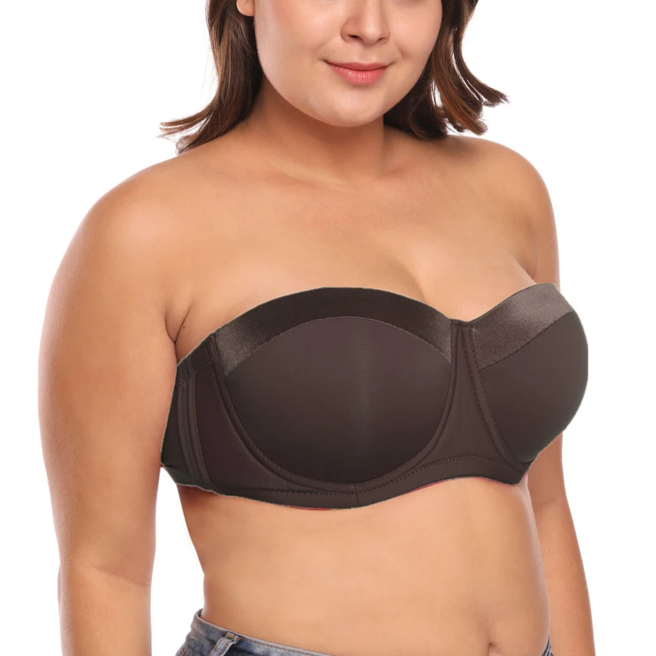Women Strapless Bra Plus size for Large Bust 34-46 C/D/DD/E Half Cup Multiway Balconette Bra JM059