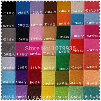 

FREE SHIPPING 1pcs 49 colors 92cm*100cm Nonwoven Felt Fabric DIY Felt Fabric Pack 1MM Thick