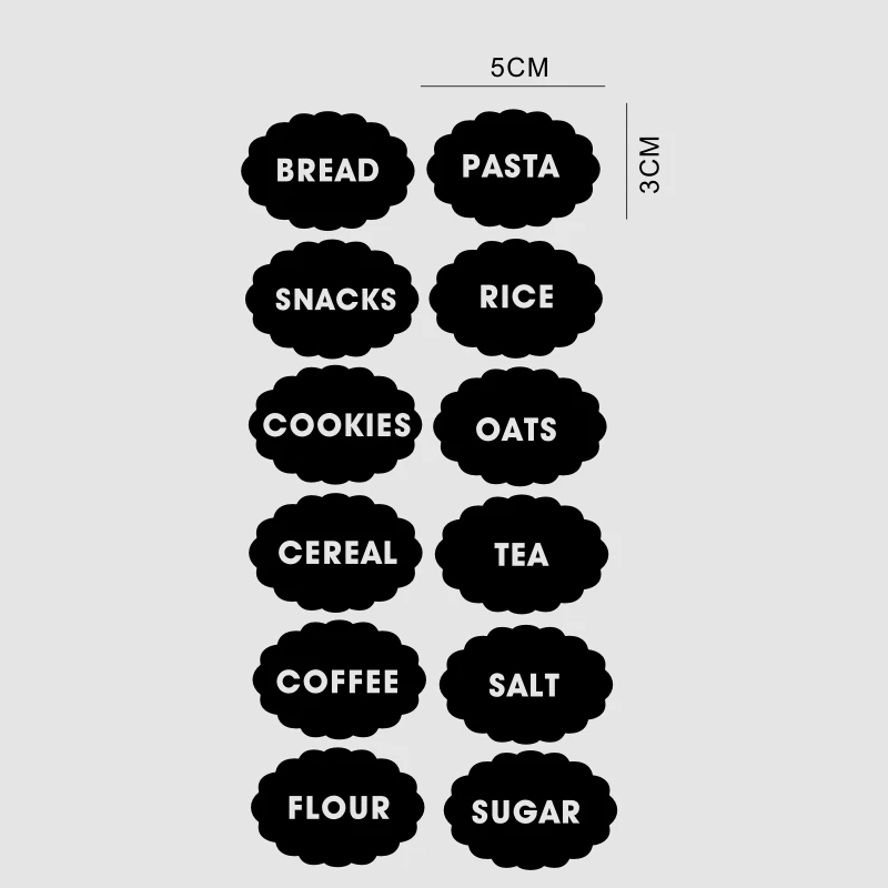 Этикетки для хранения, кухонные этикетки для еды, стикеры на банки, Виниловая наклейка, два стиля - Цвет: A