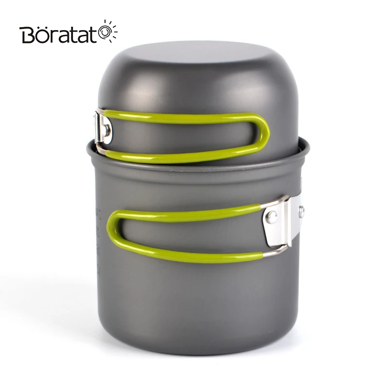 

2pcs/set Camping Pot Outdoor Cookware Ultralight Portable Tableware Set Hiking Picnic Backpacking Camping Accessories
