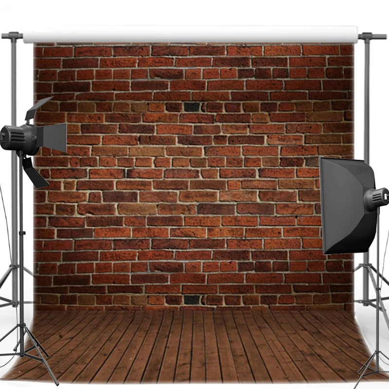 

Vinyl Photo Backdrops Brick Wall Oxford Photography Background Brown Wood Floor For Children photo studio