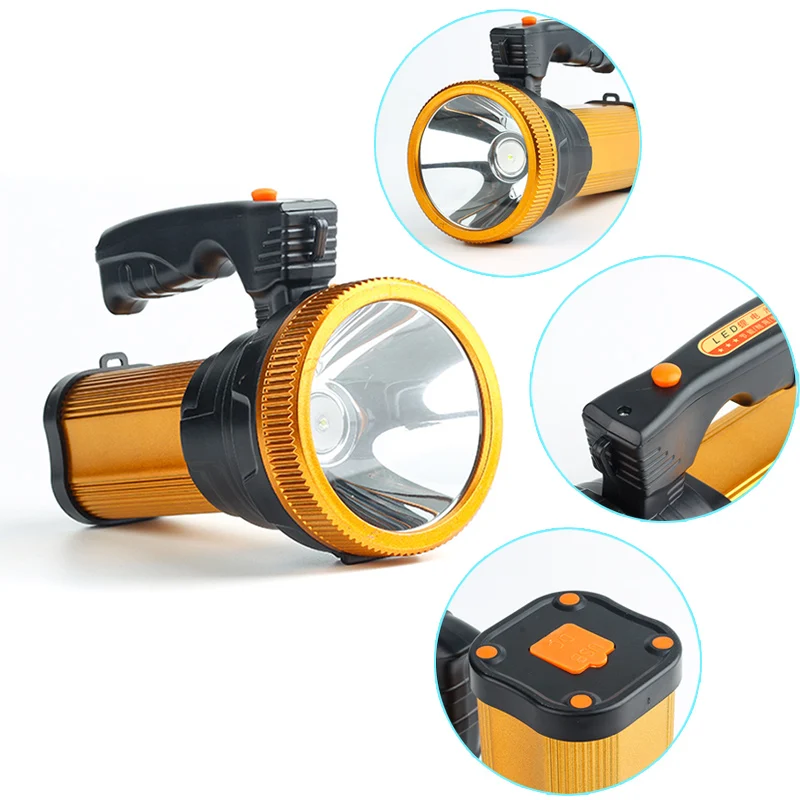 LED Rechargeable Flashlight Super Bright Searchlight Handheld Portable Spotlight 80W TB Salein