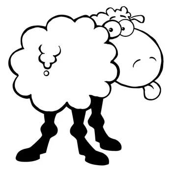 

15*15.4CM New Funny Sheep Car Styling Cute Farm Animal Car Sticker Bumper Decal Cover Black/Silver C9-1983