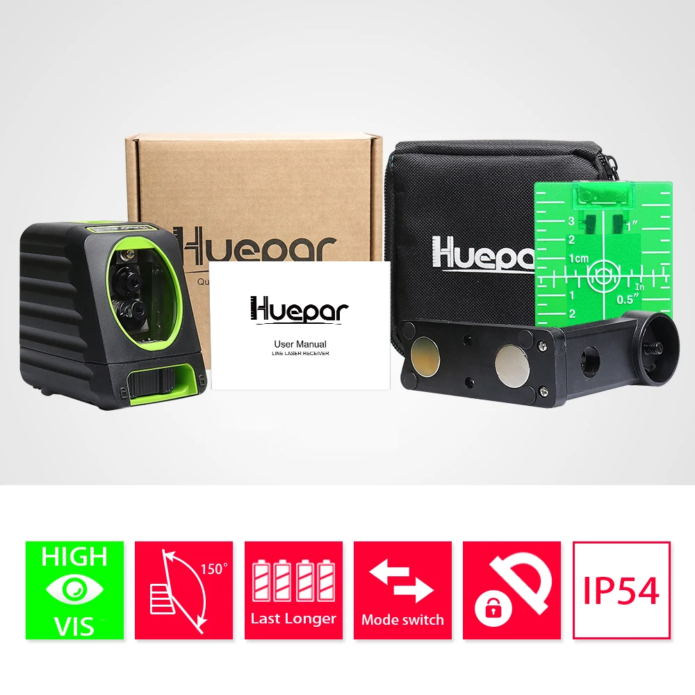 Huepar Self-leveling Lasers Green Beam Cross Line Laser Level 150 Degree+ huepar Multi-function Adjustable Laser Level Tripod - Laser Levels -  AliExpress