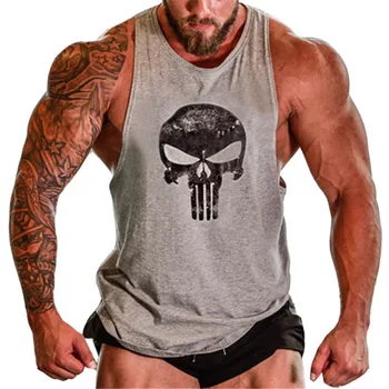 

Gyms Tank Tops Skull Men Sleeveless Tanktop For Boys Bodybuilding Clothing Undershirt Fitness Stringer Black Vest Tanks