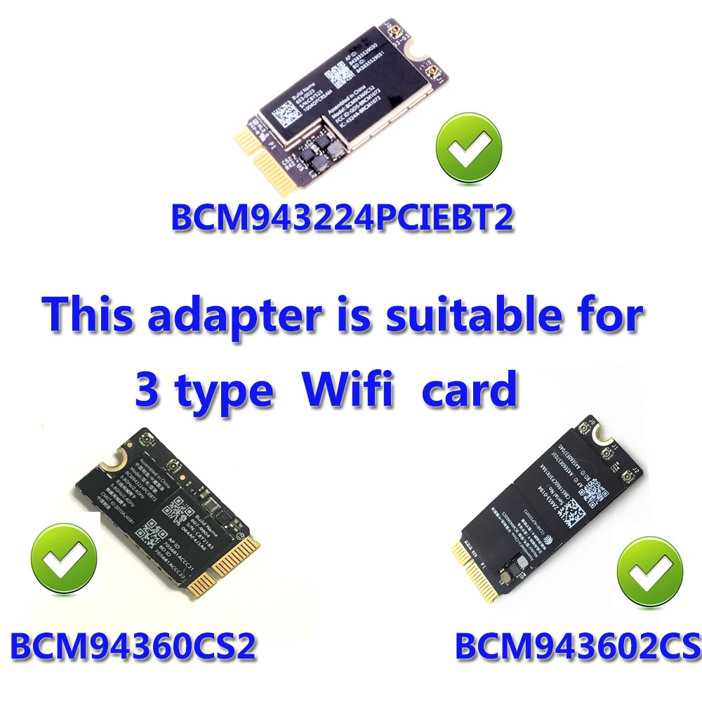 Антенны 802 11 + Bluetooth 4 0 Broadcom BCM943602CS настольный двухдиапазонный AC PCI E Wi Fi WLAN