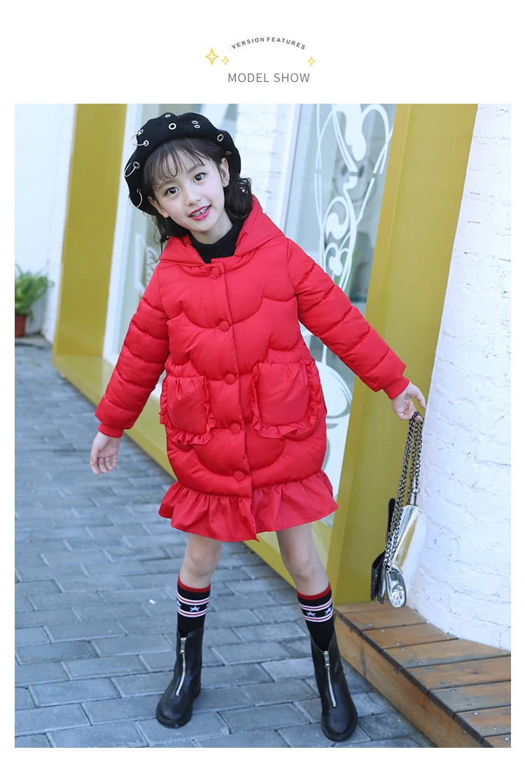 JKP/длинная детская зимняя куртка из хлопка для мальчиков и девочек, большие размеры хлопковое пальто для девочек детская хлопковая куртка