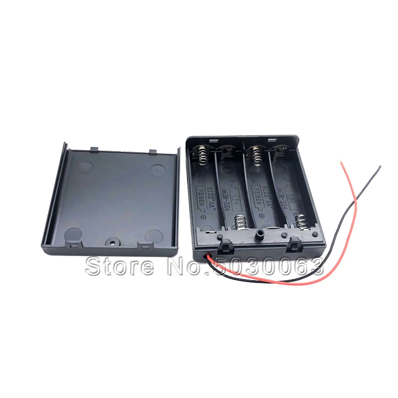 

2pcs/lot Battery holder With switch and cover 4 sections 5 Number with wire battery box