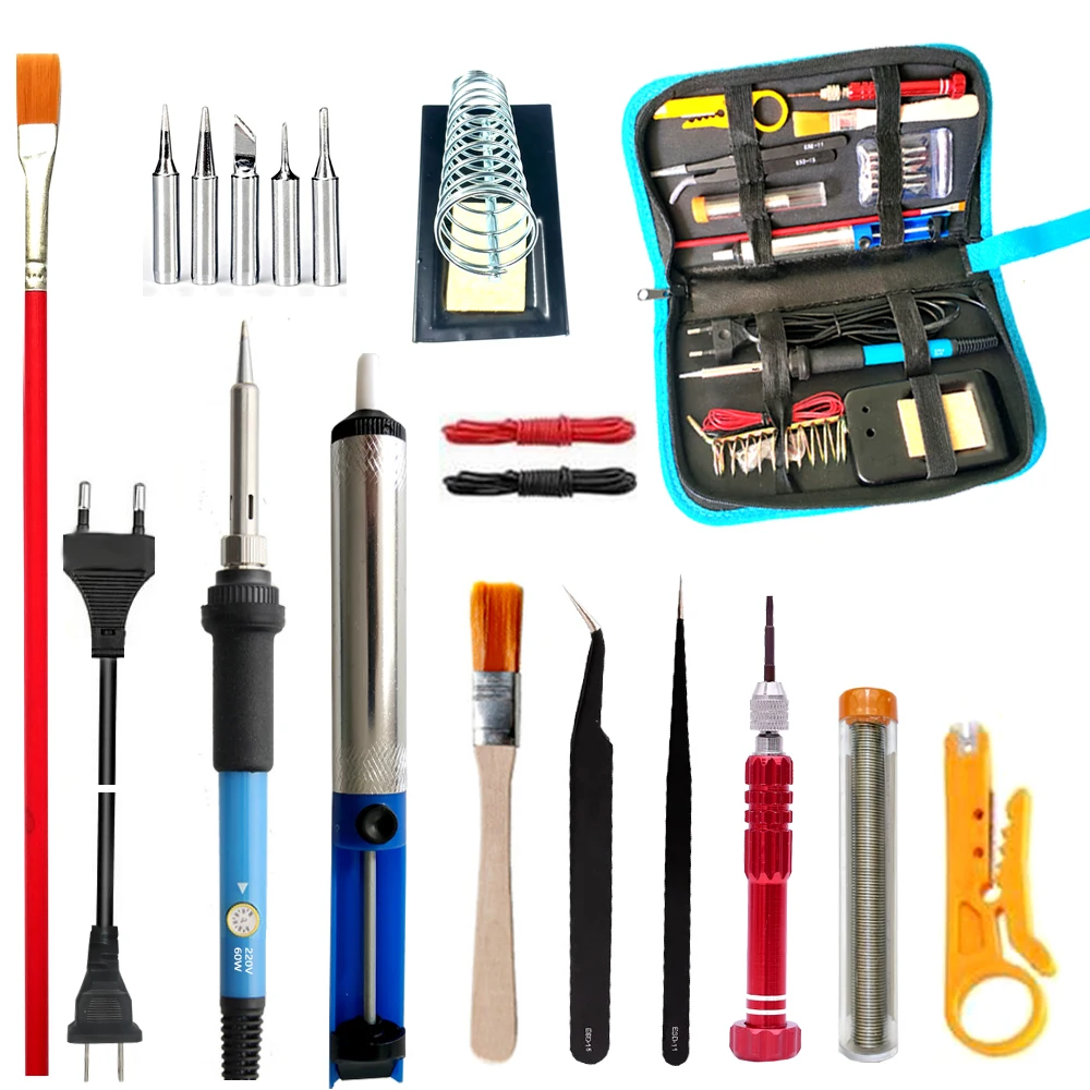 

Solder iron Kit Electric iron Soldering iron Tip Tweezers Suction device Adjustable Temperature Portable Welding Repair Tool set