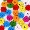 20-100Pcs/lot Four Holes 15/20/25/30mm Random Mixed Color Round Wood Flatback DIY Wooden Buttons Sewing Craft Scrapbooking 5