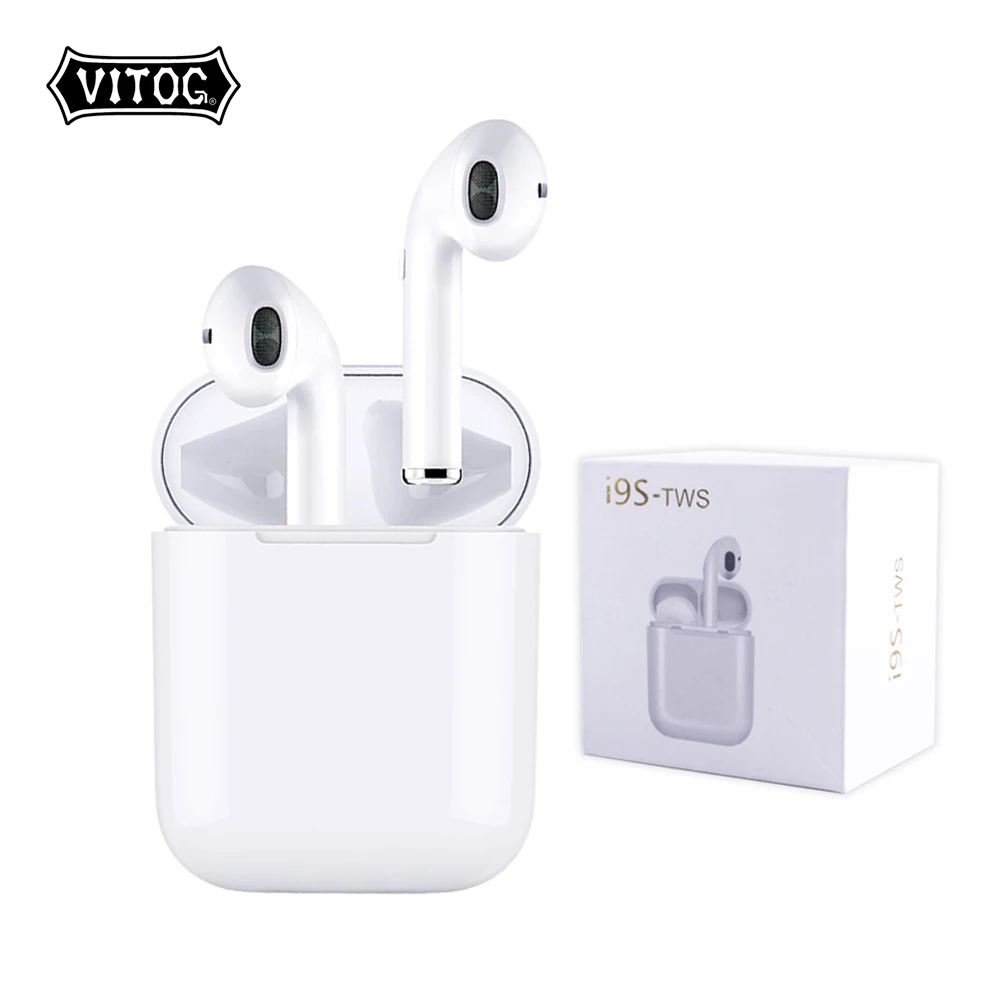 

VITOG i9S TWS Wireless Bluetooth 5.0 Earphone Stereo Earbuds with Charging Box Mic for Iphone 7 8 X XS Android Samsung earphone