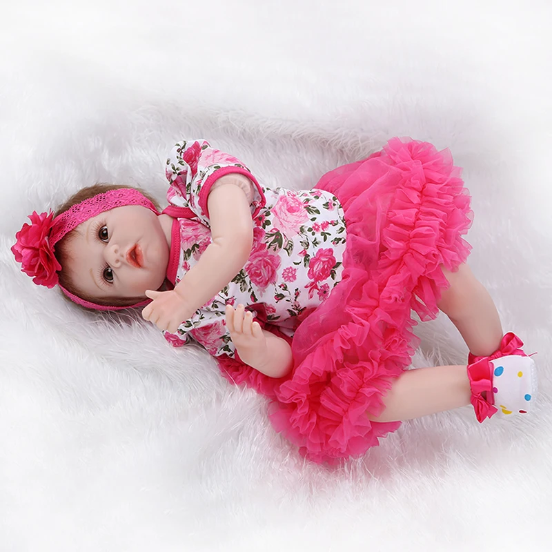 Npkколлекция 22 дюймов 55 см Силиконовые Детские куклы reborn реалистичные куклы новорожденная игрушка девочка подарок для детей день рождения