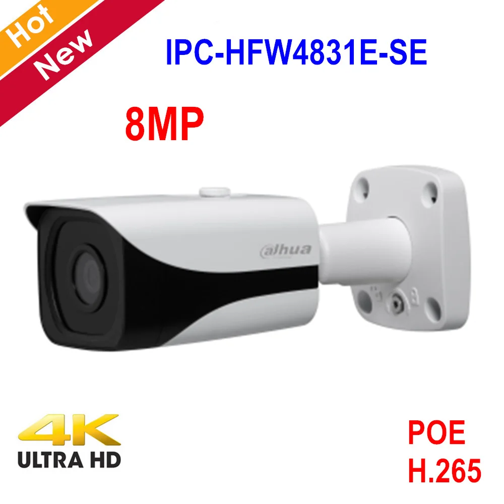 DH 4 K IPC-HFW4831E-SE 8MP WDR IR мини пуля сети IP Камера Смарт обнаружить 40 м ИК Поддержка Micro SD карты H.265 WDR IP67 PoE