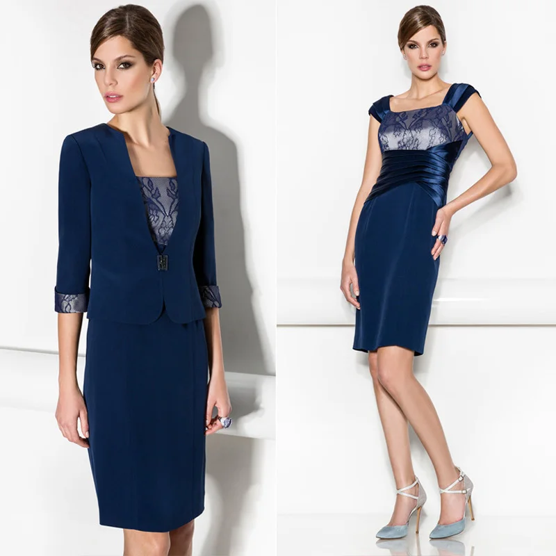 

2014 Hot Sale Mother dress Evening Dresses Short mother of the bride dresses with jacket gorgeous wedding bridal evening party
