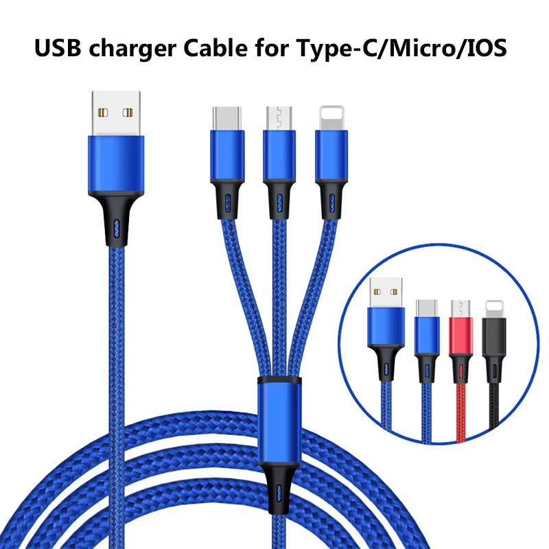 3 в 1 USB кабель для iPhone XS X 8 7 6 зарядное устройство Micro USB кабель для Android USB TypeC кабели для Samsung S9 Xiaomi