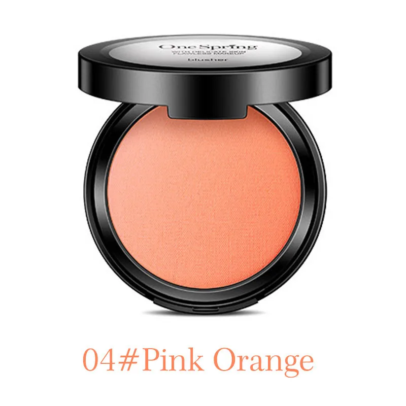 OneSpring Макияж пудра-румяна для щек 4 цвета Румяна различных цветов пудра прессованная основа лица макияж женщин румяна - Цвет: pink orange