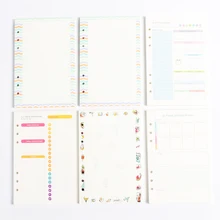 Новые оригинальные креативные спиральные Блокноты с 6 отверстиями внутренний бумажный сердечник/бумага для заправки: линия, заготовка, ежедневник, еженедельник A5 A6