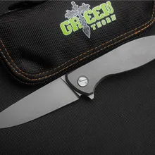 Зеленый шип F95 Флиппер складной нож D2 лезвие TC4 Титан плоская ручка Открытый Отдых на природе Охота Карманный Фруктовый Нож EDC инструменты