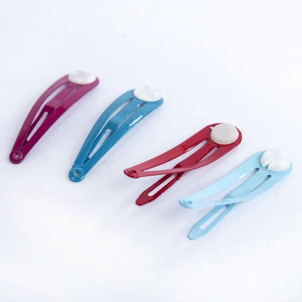 50 Pcs women girls accessories Lovely Snap Hair Clips with Glue Pad Baby Girls Water Drop Barrettes Fashion Headwear Mixed Color