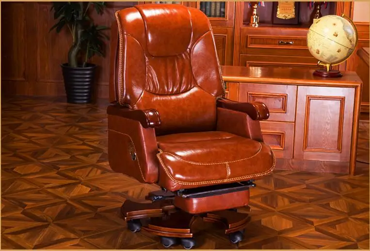 Простое офисное кресло Персонал стул руководителя натуральная кожа компьютерное кресло семейный стул может лежать на теплые перед стул