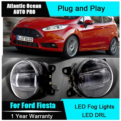 

Auto Pro Car Styling LED fog lamps For Ford Fiesta led DRL with lens LED fog lights and daytime running light bar lights