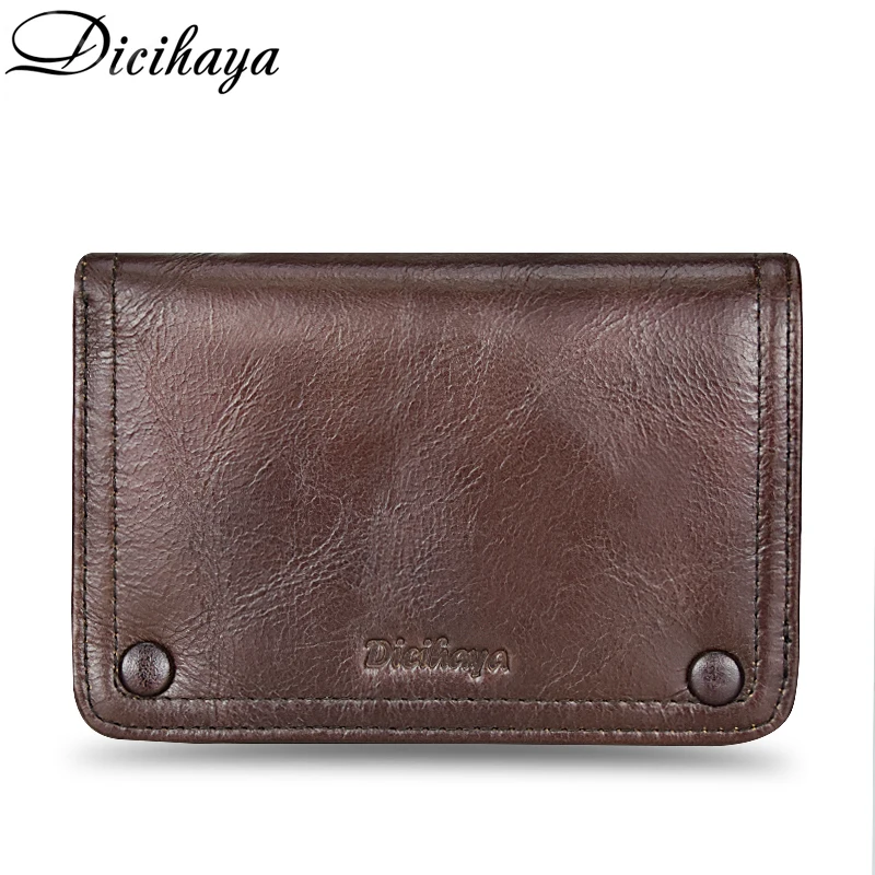 Dicihaya дизайнерского бренда Для мужчин кошельки из натуральной кожи кошелек с отделением для кредитных держатель для карт мужской кошелек на молнии, карман для монет, карман для фотографии
