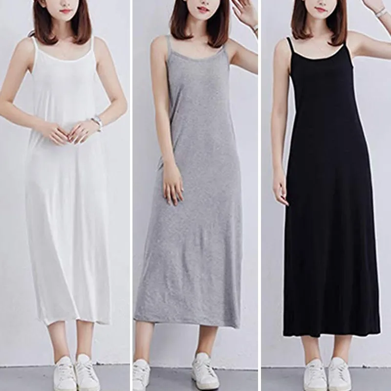 

Summer sundress Ladies Women Sexy Strap Full Long Slips Sleeveless Plus Underwear Comfortable Sleep Dress dresses