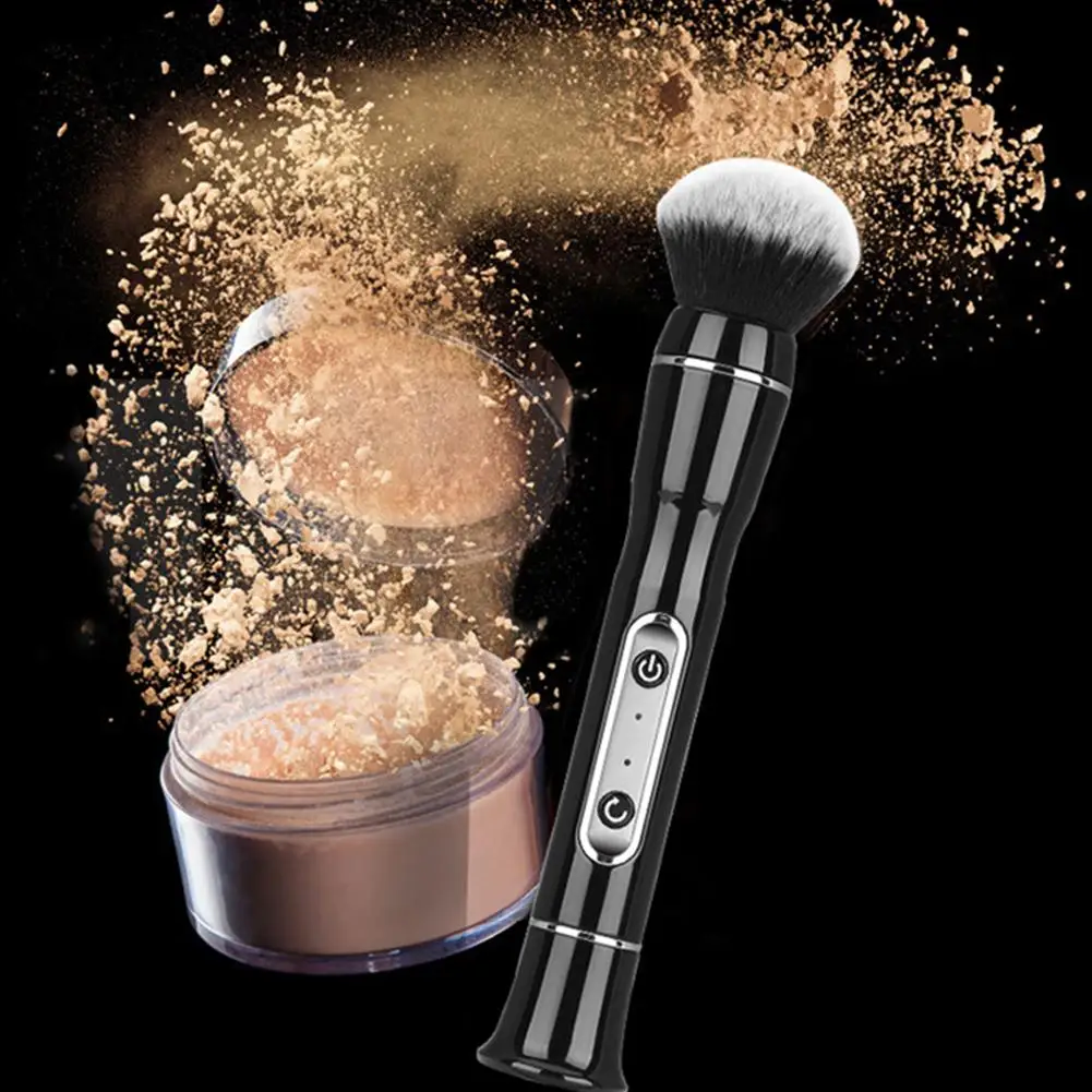 Luxury Portable USB Charge Foundation Blush Powder 360 Rotation Electric Big Makeup Brush Hot