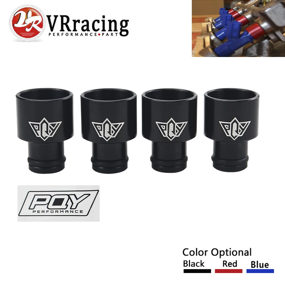 

VR RACING - 4pcs Racing PQY Fuel Injector Top Hats Adapters RDX Injectors to B16 B18 D16Z D16Y WITH PQY STICKER JR-FIA01