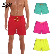 Sfit мужские летние быстросохнущие пляжные шорты с карманами прямые мужские повседневные шорты на шнурке Большие размеры нейлоновые пляжные бермуды Masculina