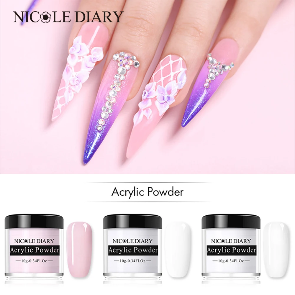 Nicole ebuch Acryl Pulver 10ml Spitze Extension Franzosisch Nagel Polymer Pulver Nagel Builder Nagel Polymer Nagel Werkzeuge Acryl Puder Flussigkeiten Aliexpress