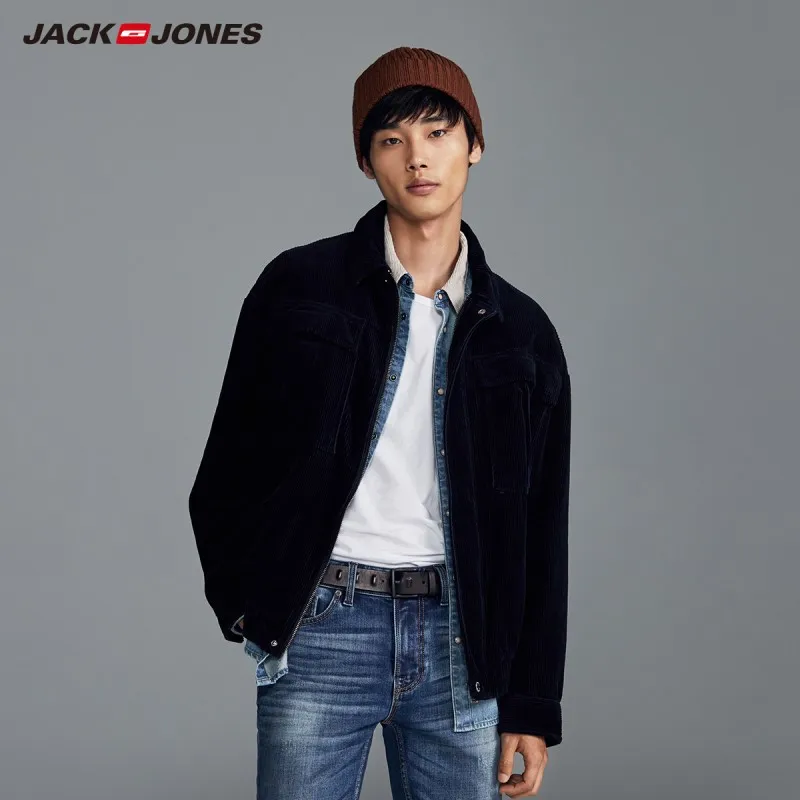 Мужская Вельветовая куртка JackJones, с отворотом, на осень, 218321563 Мужская Вельветовая куртка JackJones, с отворотом, на осень, 218321563