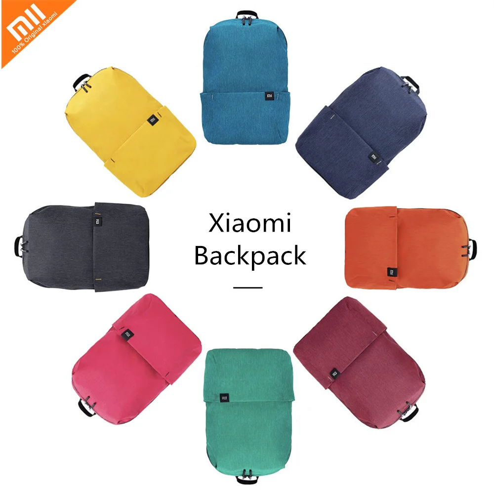 

Xiaomi Solid Color Lightweight Water-Resistant Backpack High-Quality Polyester Material 10L Capacity Front Pocket Bag