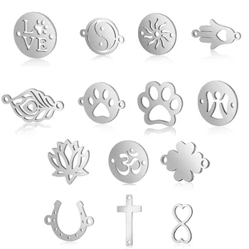 

10pcs/lot 316L Stainless Steel Handcraft Connector Charms Multi Designer Connection Pendant Fit Necklace Bracelets DIY Jewelry