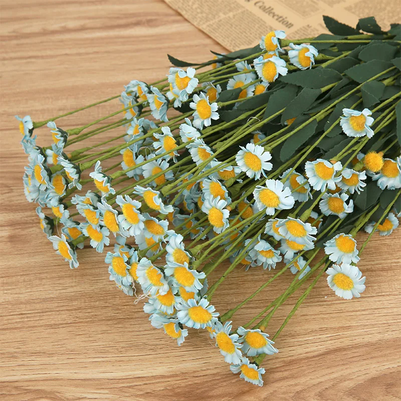 5PC 15 Heads Silk Flower Daisy Flowers Vivid Artificial for Party