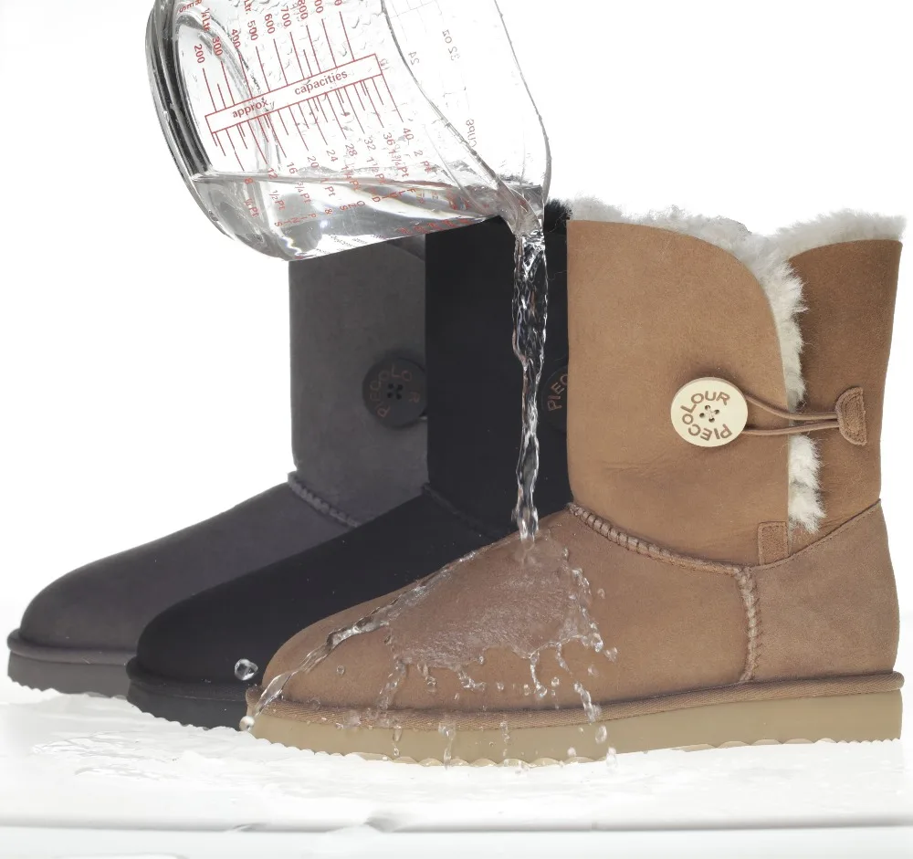 Genuine leather Fur Snow boots women Australia Boots Winter Boots for women