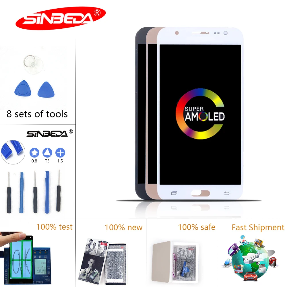 

5.0"Sineda AMOLED LCD For SAMSUNG GAlAXY J5 2015 J500F J500FN J500M J500H LCD Touch Screen Digitizer for J5 2015 Display