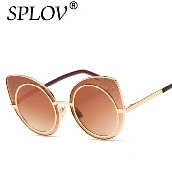 

SPLOV 2017 Cat Eye Fashion Sunglasses Women Sun Glasses Female Rose Gold Glasses Butterfly Brand Designer Delivery Quickly HOT