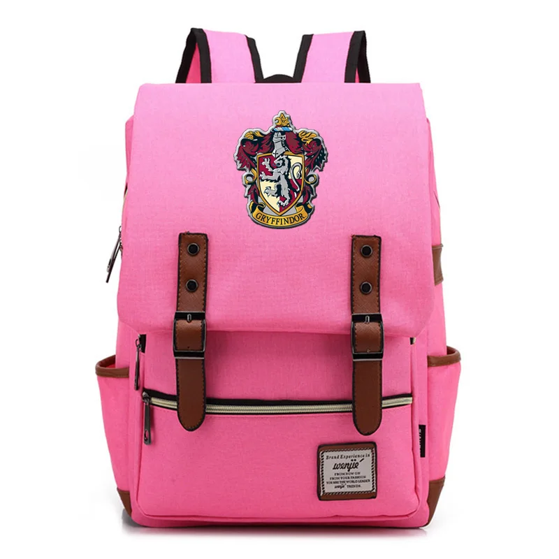 Новая школьная сумка Hufflepuff Ravenclaw Slytherin Gryffindor для мальчиков и девочек, школьные сумки для подростков, Холщовый женский рюкзак, мужской рюкзак