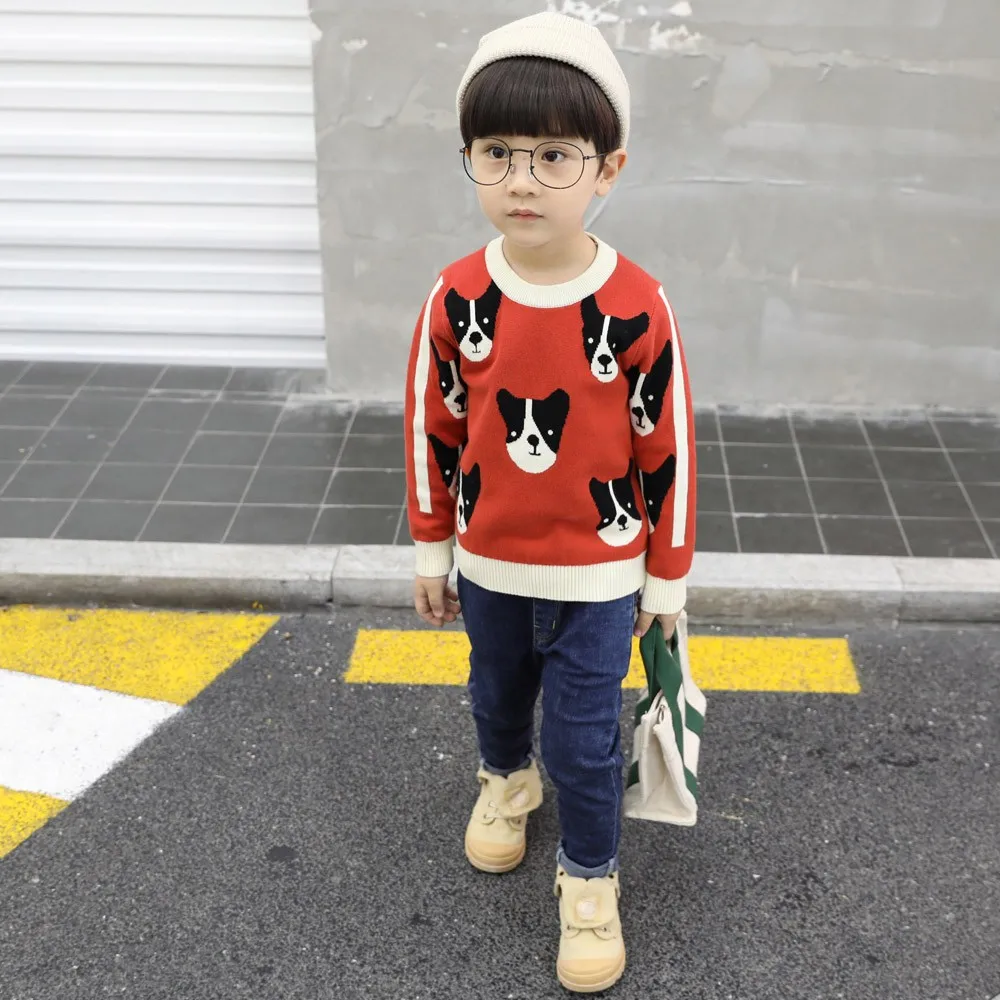 

MUQGEW Boys Girls Clothes Baby Girl Boy Winter clothes Baby Kids Long Sleeves Puppy Cartoon Sweaters Soft Warm Coats 18M-5Y