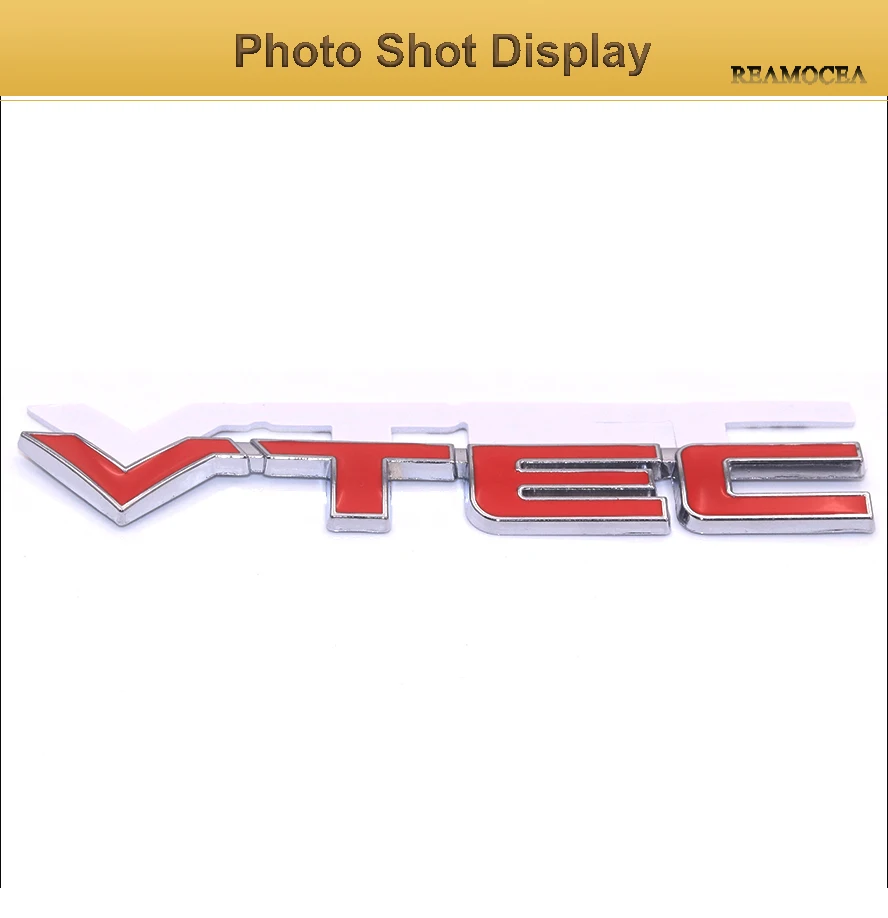Reamocea 1Pc Red 3D VTEC Metal Car Styling Refit Emblem Fender Tail Body Badge For Honda CRV Civic Accord Odyssey Spirior (9)