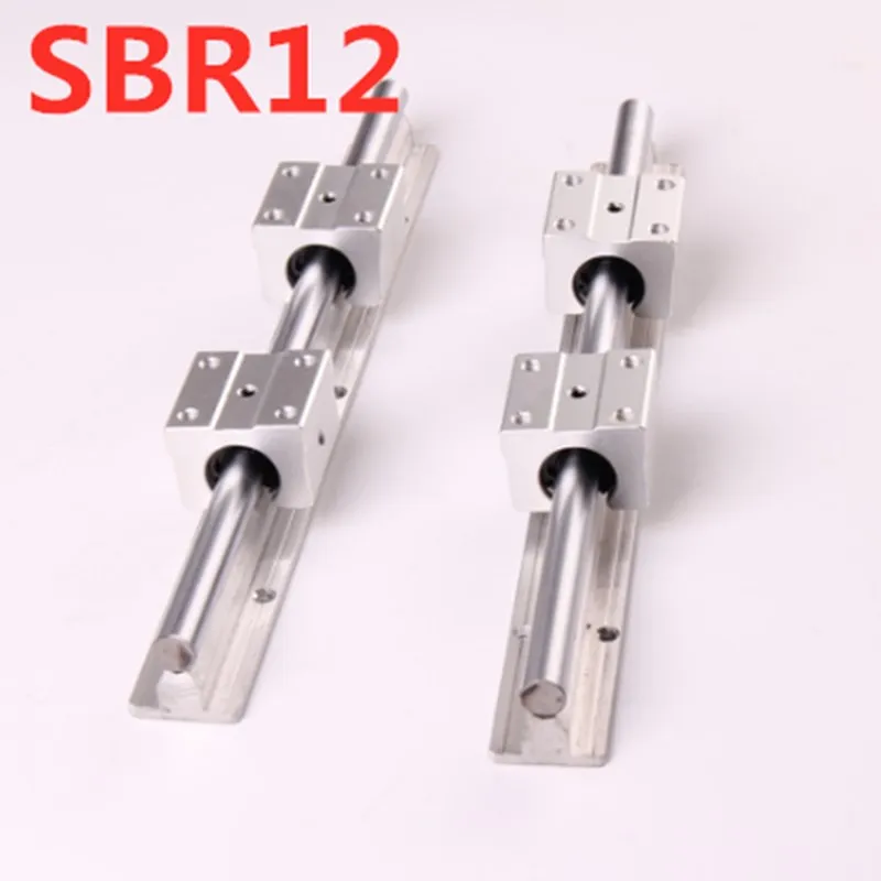 

2 Sets of SBR12 1100mm 1200mm 1500mm Fully Supported Linear Guide Slides With 4 SBR12UU