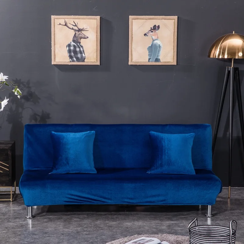 Сплошной цвет, безрукий чехол для дивана, все включено, складной эластичный чехол для дивана-кровати, универсальный чехол, 120-225 см, разные цвета, опция - Цвет: YL-YHR-shen lan se
