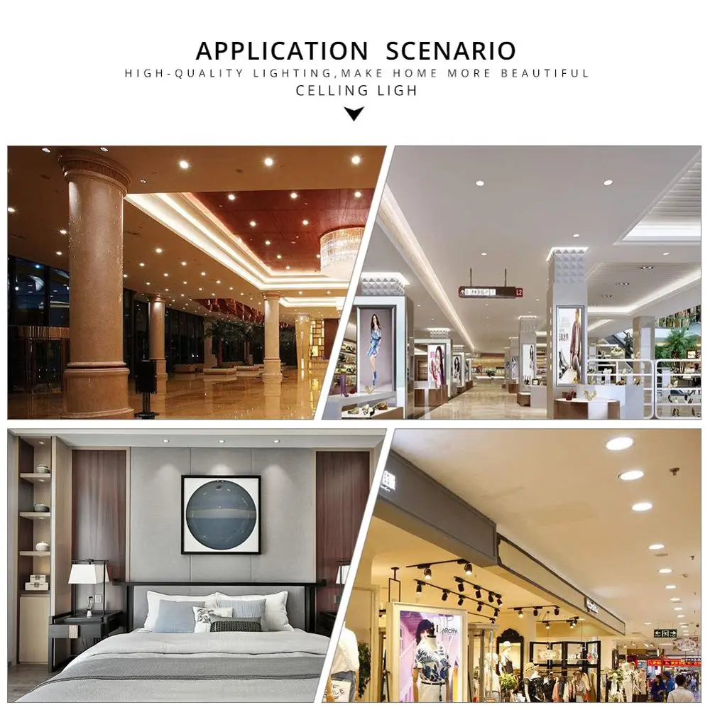 9New 12W16W24W Led Ceiling Light Led Ceiling Lamp for Living Room Crystal Lamp Led Lights for Home Warm  Cool White