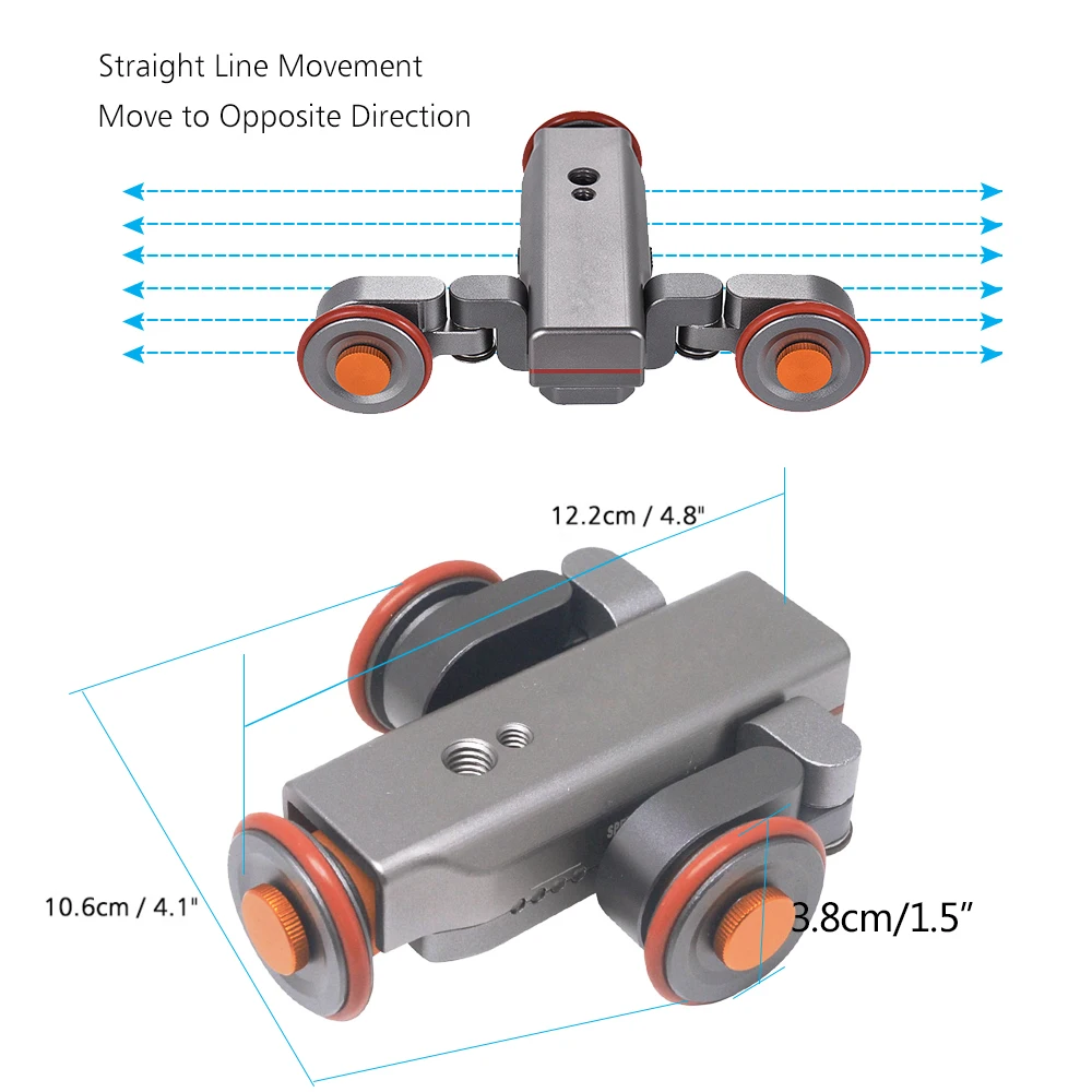 Mcoplus autodolly Беспроводной удаленного моторизованных электрический трек слайдер Долли 3 колеса автомобиля DSLR видео шкив rolling Конькобежец камеры