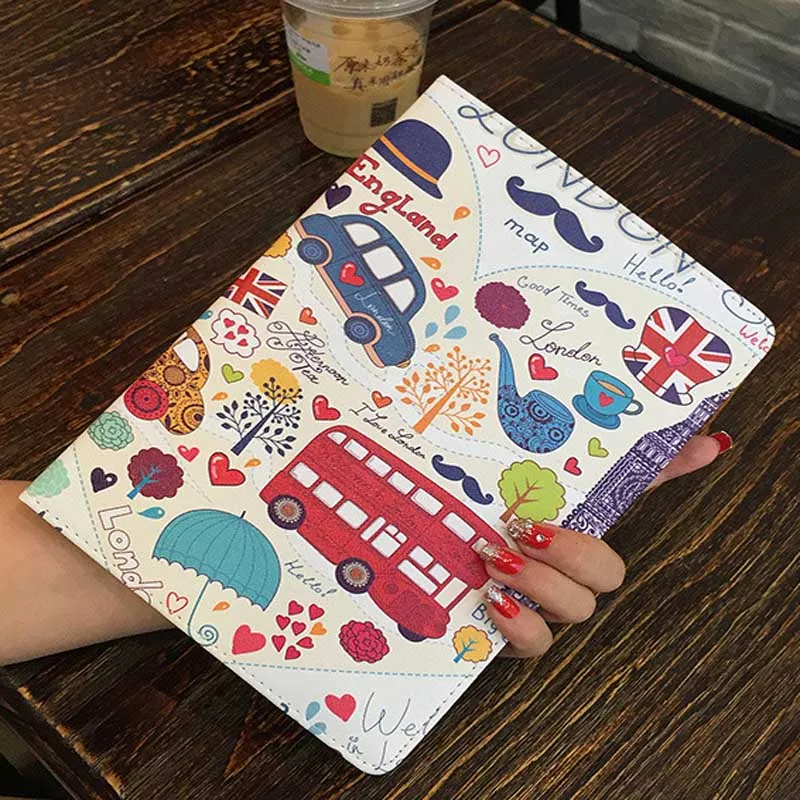 

Case for iPad Mini 4 illustration Cute Cartoon Case Scratch Resistant Cover Hard Back Cover For ipad Mini 4 5 protective Cases