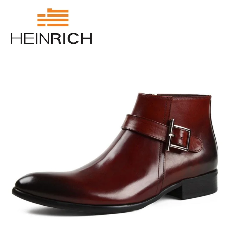 

HEINRICH Men's Chelsea Boots Ankle Boot Winter Autumn Genuine Leather Casual Shoes Men Boots Coturnos Masculino Militar