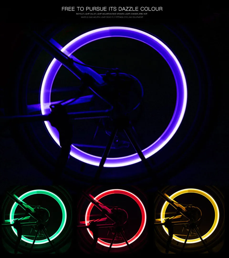 Discount 2PCS/Lot Bicycle Light Colorful LED Bike light with battery mountain road bike bicycle lights Wheel Valve Caps Spokes lights 5 Discount 2PCS/Lot Bicycle Light Colorful LED Bike light with battery mountain road bike bicycle lights Wheel Valve Caps Spokes lights 5