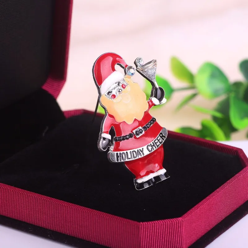 

Z56 women accessories Santa Claus brooch Enamel Pin buckle Metal Brooch for Coat Christmas Pin Badge Jewelry Gift for Girl 2018